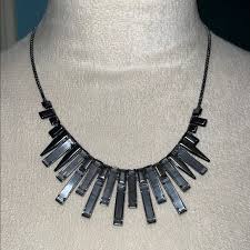 Kendra Scott | Jewelry | Rare Kendra Scott Louise Custom Color Bar Gunmetal And Mirror Rock Necklace | Poshmark