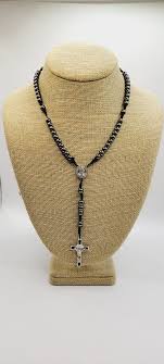 CSPB Crux Sancti Patris Benedicti necklace Black & Silver tone Hematite 16 in | eBay