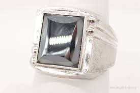 Vintage 1940s Vargas Mfg Co Hematite Sterling Silver Ring - Size 7.5 | eBay