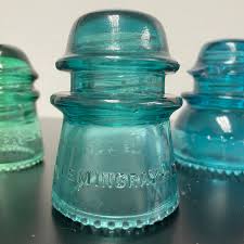 Three Beautiful Hemingray Telegraph Insulators Green #9 ...