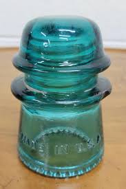 Vintage Hemingray 16 Aqua or Teal Glass Insulator | Chairish