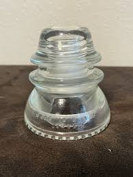 HEMINGRAY #42, Made in USA 44-52, Clear Glass Insulator Good ...