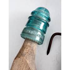 Antique Electrical Posts With Glass Insulators Set of 4 | Chairish