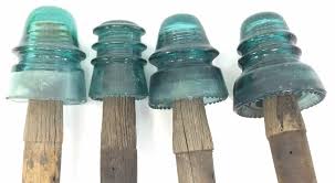 Sold at Auction: (10) Vintage Glass Insulators w/ Posts