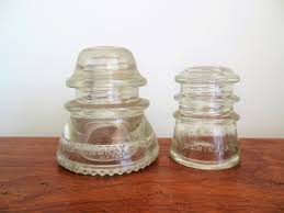 Hemingray Insulators, Two Clear Glass Wire Insulators ...