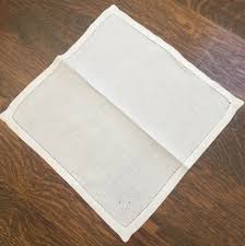 Vintage Linens, Set of 4 Linen Napkins, Hem Stitched Border ...