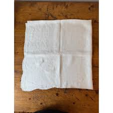Vintage Linen Square Tablecloth Hand Stitched Monogram ...