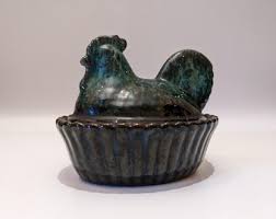 Vintage Chinese Porcelain Hen on Nest Trinket Box - Etsy