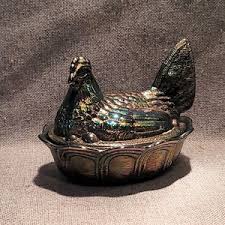 Carnival Glass Hen on Nest - Etsy Ireland