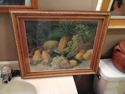 Antique 1800's Matted Framed Still Life Fruit Lithograph 23" X 19" GC | eBay
