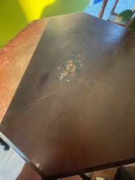 Antique Wooden Octagon Table- Imprinted and Original Glass ...