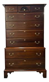 1980s Vintage Statton Solid 9-Drawer Cherry Highboy Chest ...