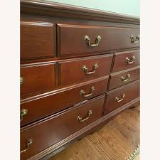 Dark Wood Vintage Dresser with 9 Drawers - AptDeco