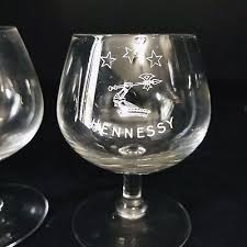 Pair Of Vintage Hennessy Cognac Snifter Shot Glasses 3 Star Etched Logo France | eBay