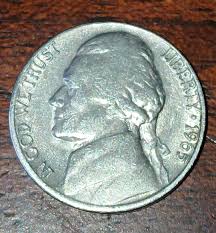 1965 Jefferson Nickel No Mint Mark ERROR Doubled Die Reverse ...