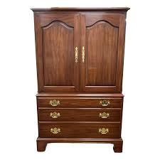 Henkel Harris Cherry Wood Armoire Highboy Gentlemen's Chest ...