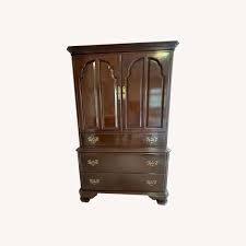 Ethan Allen Georgian Court Cherry Wood Armoire - AptDeco