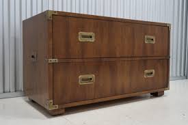 Henredon Walnut low Campaign 2 Drawer Chest | eBay