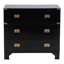 An Ebonized Mahogany Brass Mounted Campaign Style Chest ...