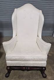 Late 20th Century Pair of Baker Stately Homes Large Wing Arm ...