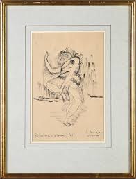 Sold at Auction: Andre Dunoyer de Segonzac, DUNOYER DE SEGONZAC André (1884-1974). Ida Rubinstein (1885-1960) dans le rôle de Zobeide pour le ballet de Shéhérazade de Diaghilev.