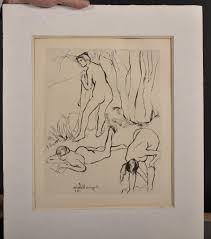 Sold at Auction: Suzanne Valadon, Susanne Valadon (1865-1938) French. Three Naked Female Figures, Etching in Reverse, Unframed, 11.5" x 9.25".