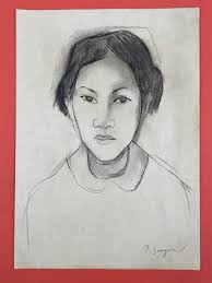 Paul Gauguin (Handmade) Drawing mixed media on paper signed ...