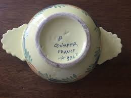 Antique Henriot Quimper Faience Bowl: Hand-painted Breton ...