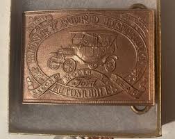 Vintage Metal Belt Buckle, Solid Brass, Henry Ford, Detroit ...