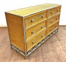Sold at Auction: Transitional Style Iron Scroll Double Dresser