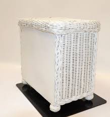 1980s Boho Chic Handmade Wicker White Jewelry Chest | Chairish