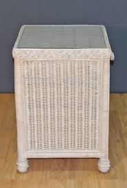 Wicker Night Stand, Victorian 1-Drawer with Inset Glass Top ...