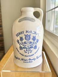 Henry Mckenna 7.5” Stoneware Jug Gray Ceramic Blue Flower Print Handmade Kentucky Whiskey 86 Proof, 1968 Vintage Country Farmhouse Kitchen - Etsy Australia