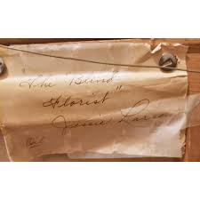 Mid 20th Century The Blind Florist, Original Oil on Canvas Painting by Noted Artist Jessie Larson, Framed | Chairish