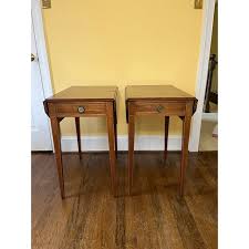 Early 20th Century Hepplewhite Style Inlaid Pembroke Tables - a Pair | Chairish