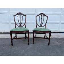 Pair of Antique Federal Style Mahogany Carved Leather Shield ...