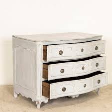Antique Gray Painted Oak Chest of 3 Drawers From France ...