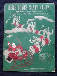 Vintage Sheet Music, "here Comes Santa Claus," Words and ...