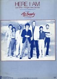 Here I Am by Air Supply 1980 Sheet Music | eBay