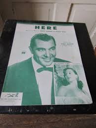 Here Sheet Music, Tony Martin Sheet Music, 1950's Sheet ...
