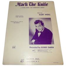 Vintage 1959 Sheet Music Featuring Bobby Darin Song Mack The ...
