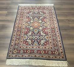 Turkish Hereke Rug 3x5 Navy Blue Red Fine 210 KPSI | eBay