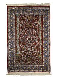 Persian Rug Isfahan Handmade Area Traditional 3'7"x5'6" (4x6) Red Blue – Adib's Rugs