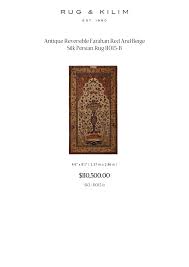 Antique Reversible Farahan Red And Beige Silk Persian Rug 11015-b - Product Tearsheet