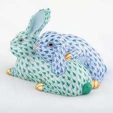 Herend Snuggle Bunnies Green-Blue – Paris Tableware & Gifts