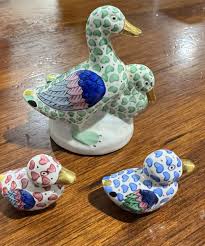 Hungary Kocsis, Porcelain Hand Painted ducks Figurine, Small ...
