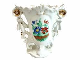 Antique French Marriage Wedding Bud Vase Ceramic Globe ...