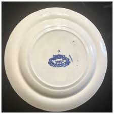 George Jones & Sons FLOW BLUE 1790 Abbey Pattern Plate. For Sale at Ruby Lane