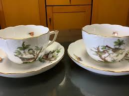 Herend Rothschild Bird Cup & Saucer set of 2 | eBay