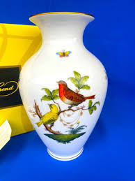 HEREND PORCELAIN HANDPAINTED ROTHSCHILD VASE WITH BOX 7002-0 ...